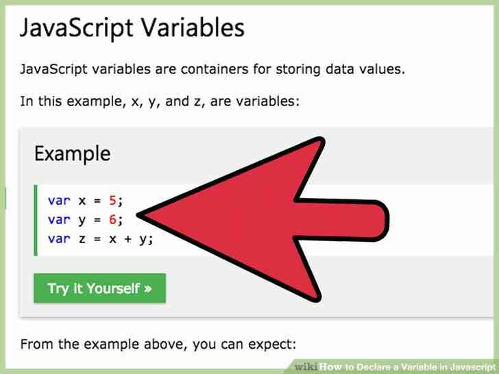 Image intitulée Déclarer une Variable en Javascript à l